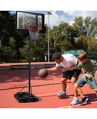 Height Adjustable Portable Shatterproof Backboard Basketball Hoop with 2 Nets
