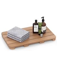 Skonyon Waterproof Hips Spa Shower Mat for Bathroom with Non Slip Foot Pads-Brown