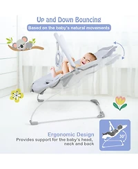 Skonyon Kids Portable Baby Bouncer Rocker Seat with Detachable Toy Bar-Gray