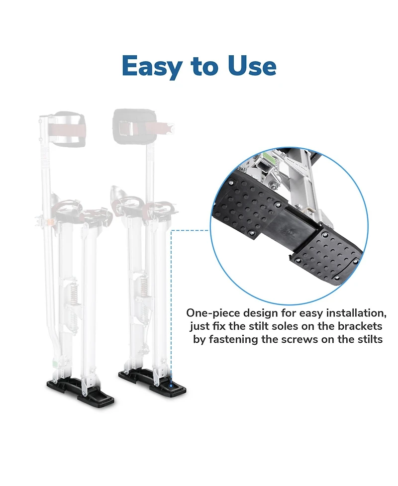 Yescom Drywall Stilt Replacement Part Repairs 1 Pair of Rubber Sole Floors Construction Ceiling Tool Kit Accessories