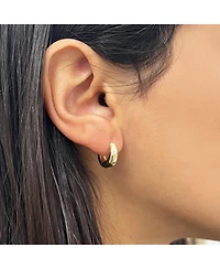The Lovery Mini Saddle Huggie Hoop Earrings 14K Gold