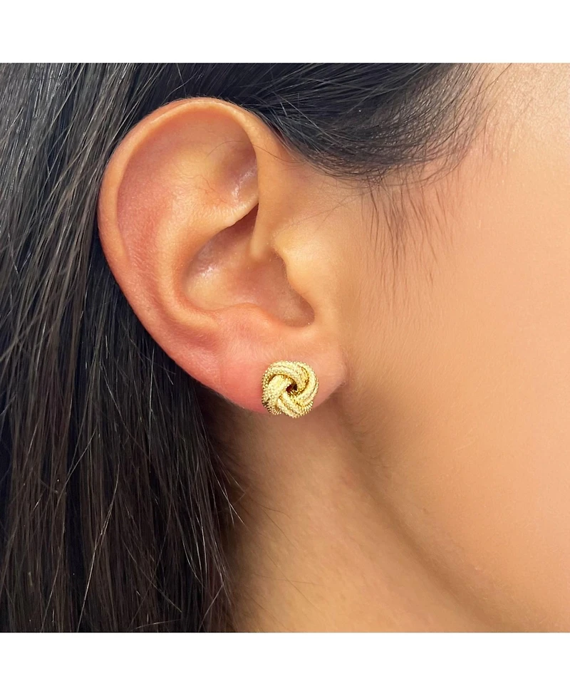The Lovery Textured Rope Knot Stud Earrings 14K Gold