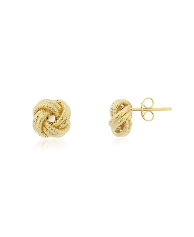 The Lovery Textured Rope Knot Stud Earrings 14K Gold
