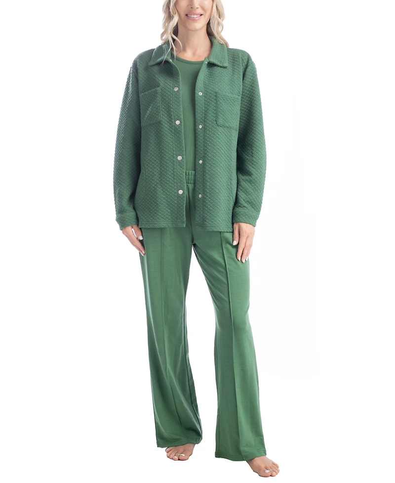 Muk Luks Women's 3-piece Quilted Lounge Set