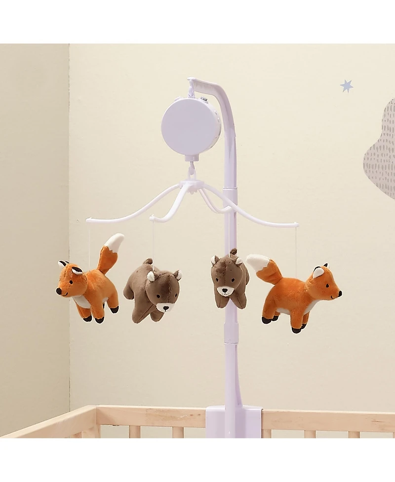 Bedtime Originals Sleepytime Bear & Fox Musical Baby Crib Mobile Soother Toy