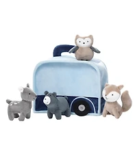 Lambs Ivy Interactive Blue Camper/Rv Plush with Stuffed Animal Toys