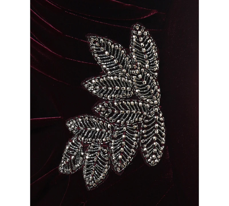 Alex Evenings Women's Velvet Off-The-Shoulder Evening Gown