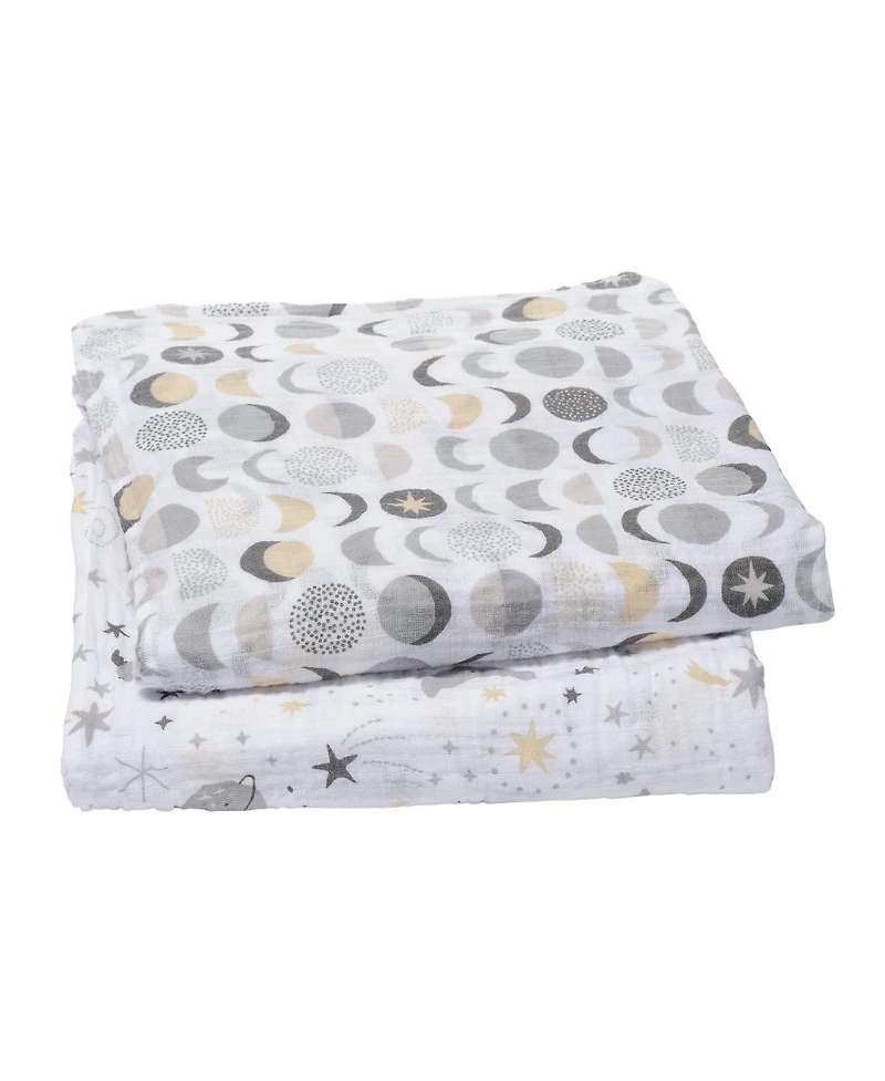 Bedtime Originals Little Star Celestial Cotton Muslin Swaddle Blankets 2-Pack