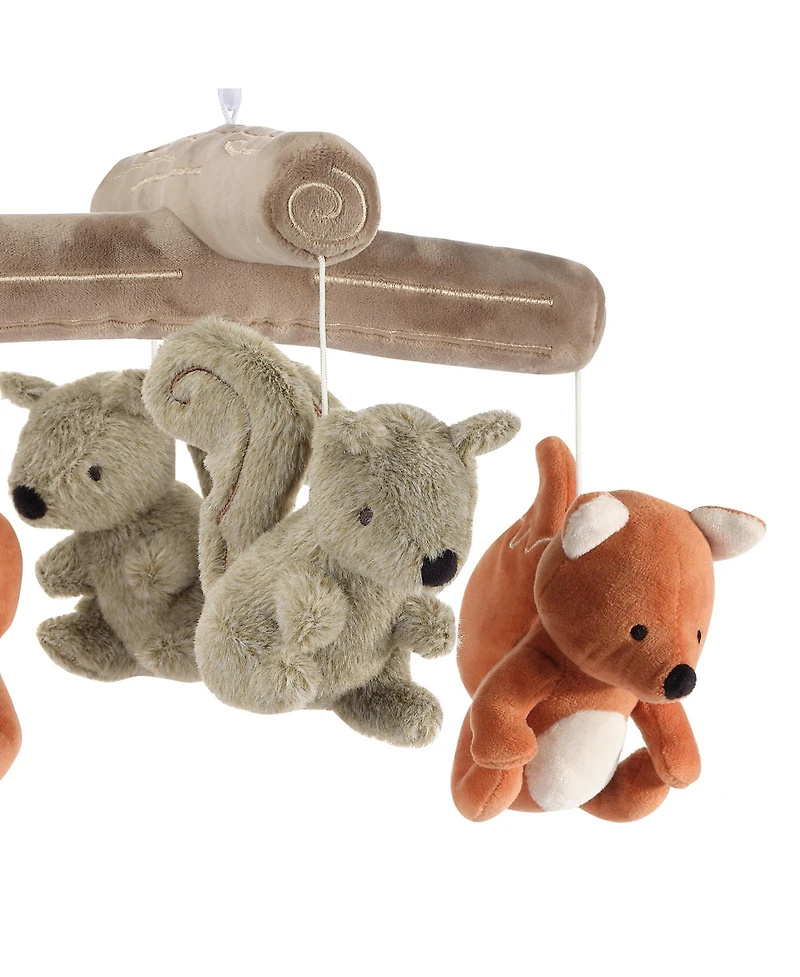 Lambs & Ivy Treetop Fox & Squirrel Woodland Musical Baby Crib Mobile Soother Toy