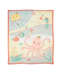Bedtime Originals Ocean Mist 3-Piece Pink/Gray/Yellow Baby Crib Bedding Set