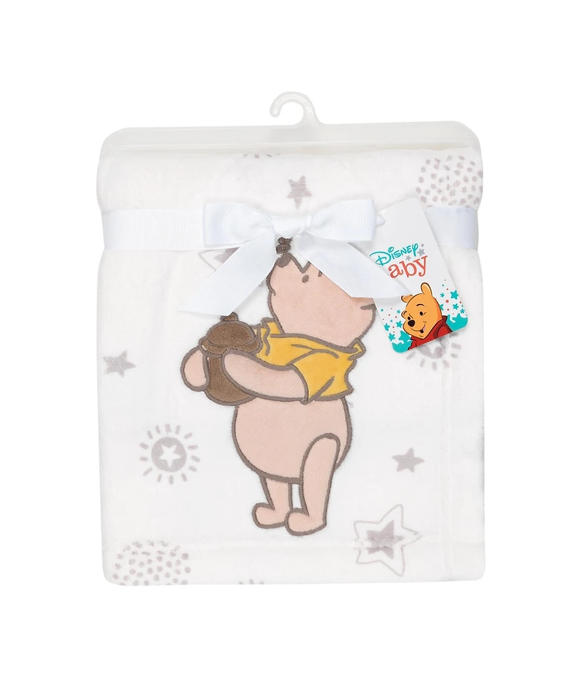 Lambs & Ivy Disney Baby Winnie The Pooh Cream Fleece Appliqued Baby Blanket