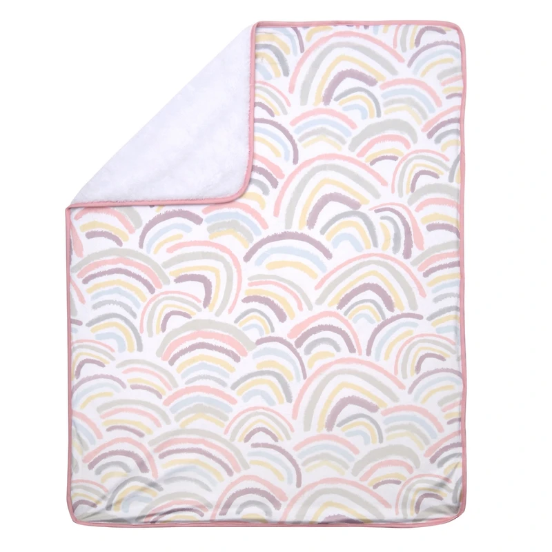 Lambs & Ivy Pink/White 5-Piece Luxury Infant / Newborn / Baby Gift Basket
