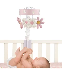 Lambs & Ivy Daisy Dreams Pink/White Musical Baby Crib Mobile Soother Toy