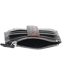Mancini Women's Croco2 Rfid Secure Card Case Wallet