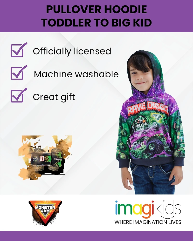 Monster Jam Toddler Boys Fleece Pullover Hoodie
