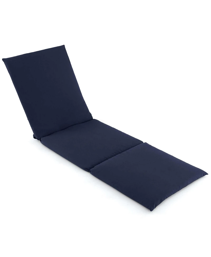 Outdoor Chaise Lounge Cushion with Hook & Loop Fastener Fixing Straps Patio