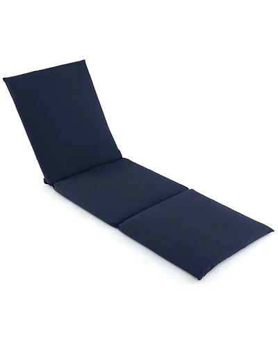 Outdoor Chaise Lounge Cushion with Hook & Loop Fastener Fixing Straps Patio