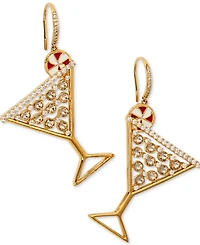 Ajoa By Nadri Gold-Tone Crystal Stone Peppermint Cosmo Drop Earrings