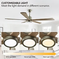 Streamdale Modern Wood Ceiling Fan with Light and Remote (60")