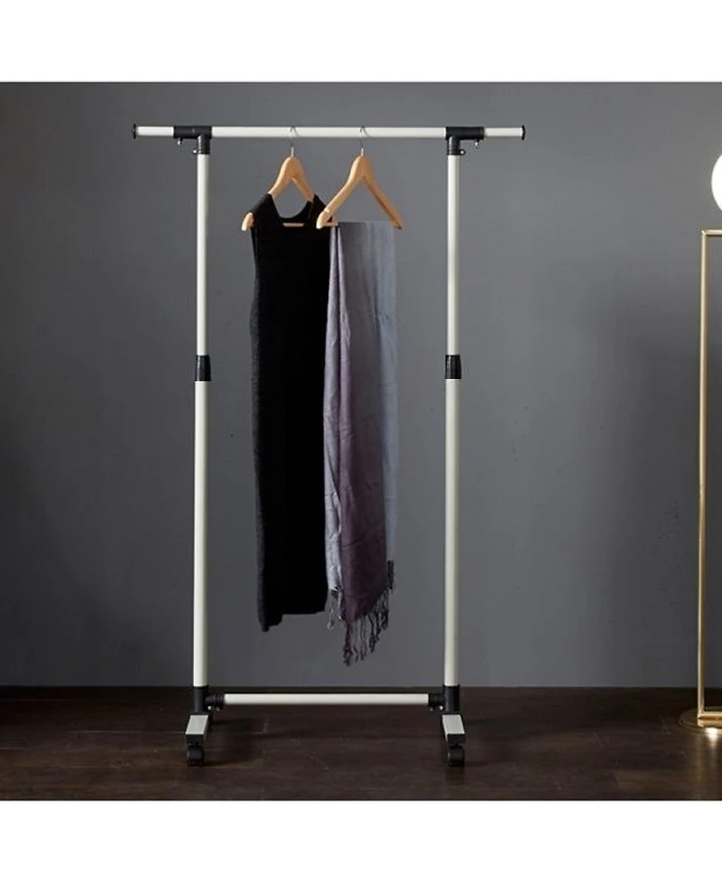 Streamdale Short, Rolling Clothing Racks with Storage Shelves