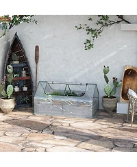 Galvanized Raised Garden Bed with Mini Greenhouse Cover