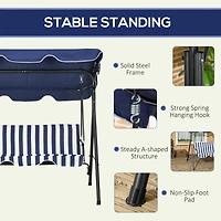 3-Seat Patio Swing Chair with Canopy and Cushion