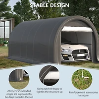 Heavy-Duty Carport with Zippered Door and Uv Canopy