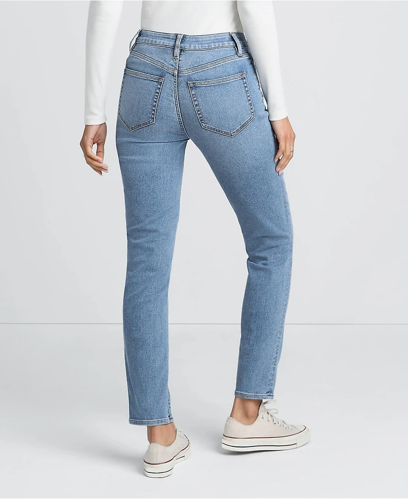 Lands' End Women's Recover Denim Mid Rise Slim Leg Jeans
