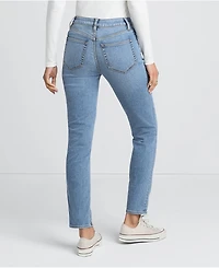 Lands' End Women's Recover Denim Mid Rise Slim Leg Jeans
