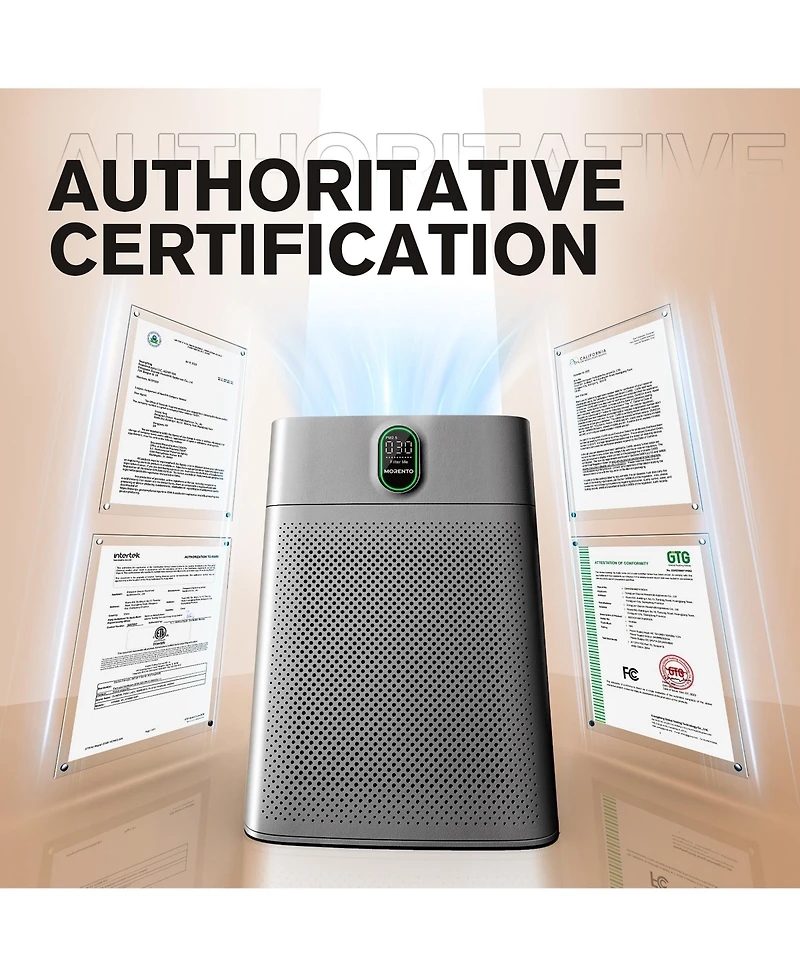 Morento Air Purifiers for Home Large Room up to 1076 Sq Ft with Pm 2.5 Display Air Quality Sensor, Remove 99.97% of Pet Hair with Double-sided Air Inl