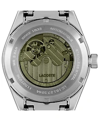 Lacoste Men's Boston Automatique Silver Stainless Steel Bracelet Watch 40mm