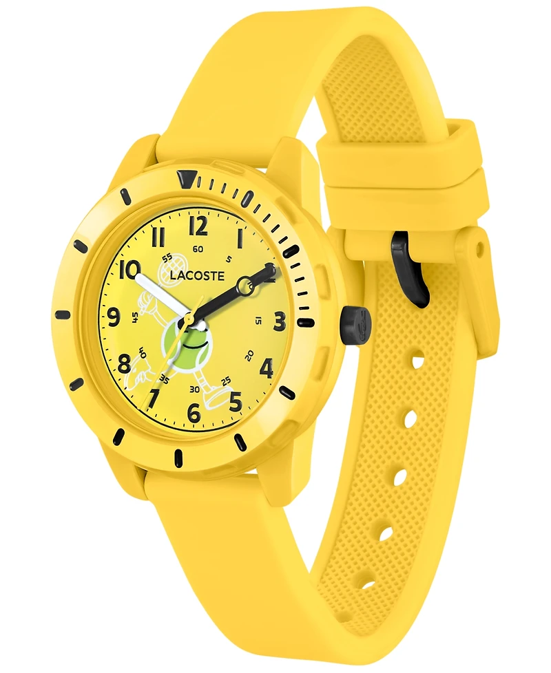 Lacoste Kids Mini Tennis Yellow Silicone Strap Watch 34.5mm