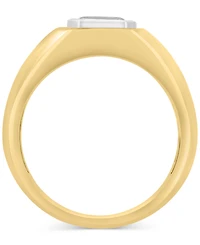 Effy Men's White Sapphire Bezel Ring (1-1/20 ct. t.w.) in Gold-Plated Sterling Silver