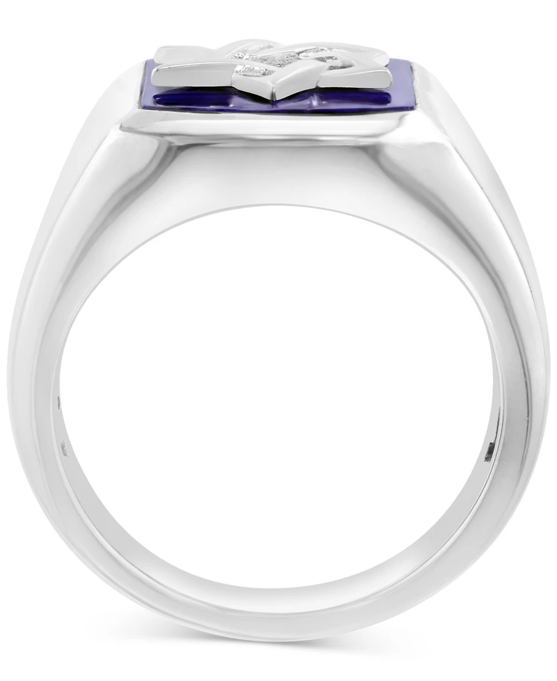 Effy Men's Lapis Lazuli & Star of David Polished Ring in Sterling Silver
