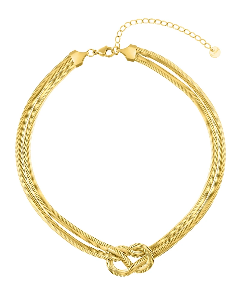 Adornia Gold Tarnish Resistant Adjustable Knot Collar Necklace