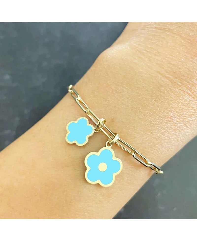 The Lovery Turquoise Flower Charm 14K Gold 11 millimeters