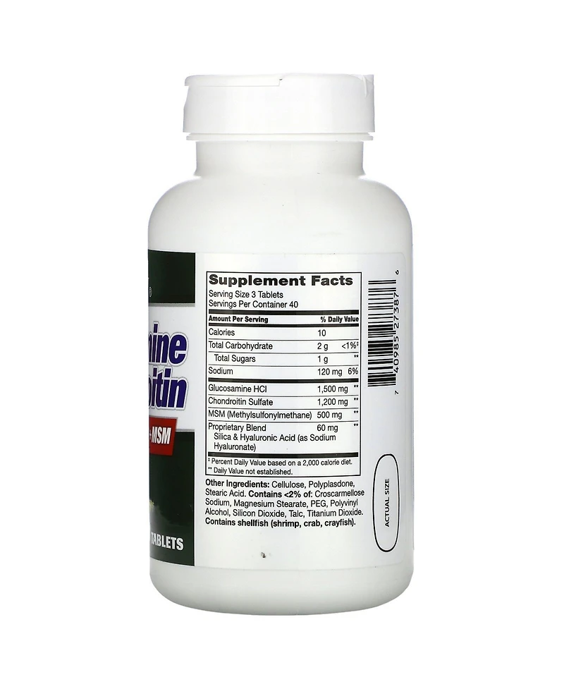 21st Century Glucosamine & Chondroitin Plus Hyaluronic Acid + Msm