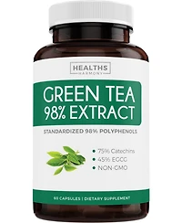Green Tea Extract Capsules, Natural Metabolism Boost - Leaf Polyphenol Catechins - Antioxidant Supplement, Health's Harmony, 60ct