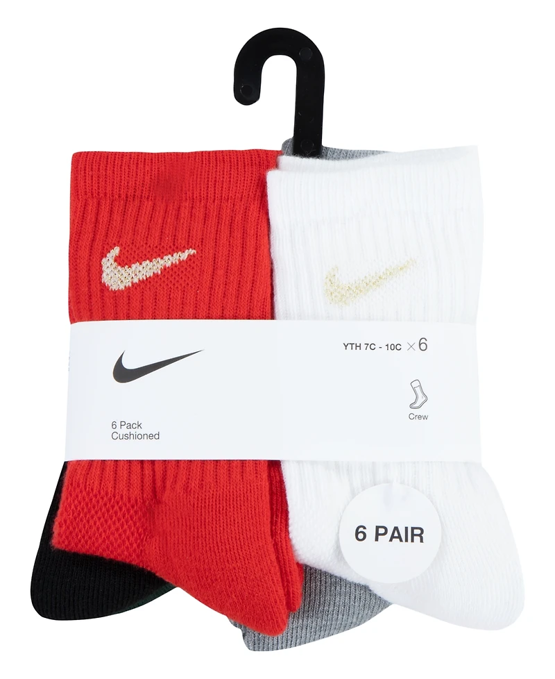 Nike Little Kids Holiday Crew Socks, 6-Pack