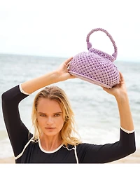 Purple Naga Macrame Bucket Bag