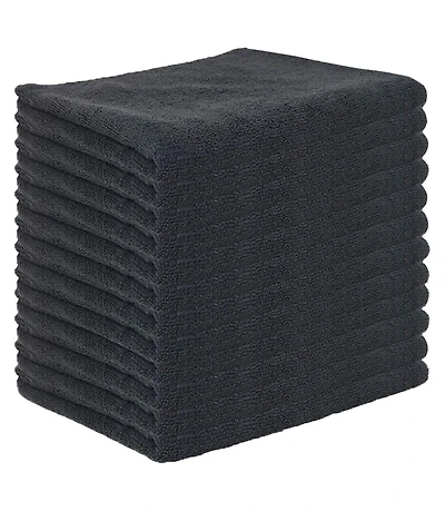 Arkwright Microfiber Salon Towels - Silvadur Treated (Black) (12/Pack)