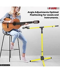 5 Core Microphone Stand 4 Pcs Floor Height Adjustable w Telescoping Boom Arm