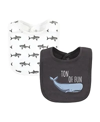 Hudson Baby Boys 10-Piece Soft Interlock Feeding Bib Set