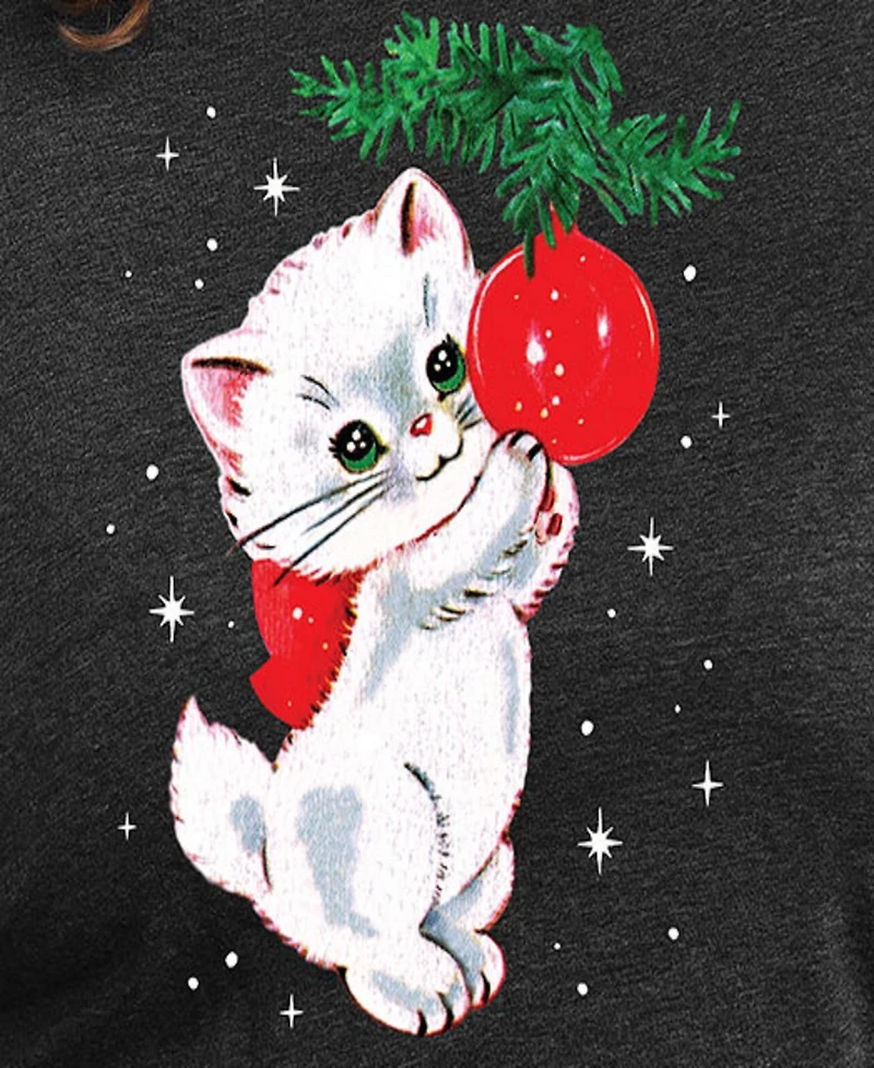 Hybrid Apparel Plus Christmas Kitty Graphic T-shirt