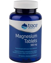 Trace Minerals Magnesium Tablets | Supports Normal Cellular, Muscle, Immune, Bone, and Nerve Function | Unflavored | 60 Tabs 300mg