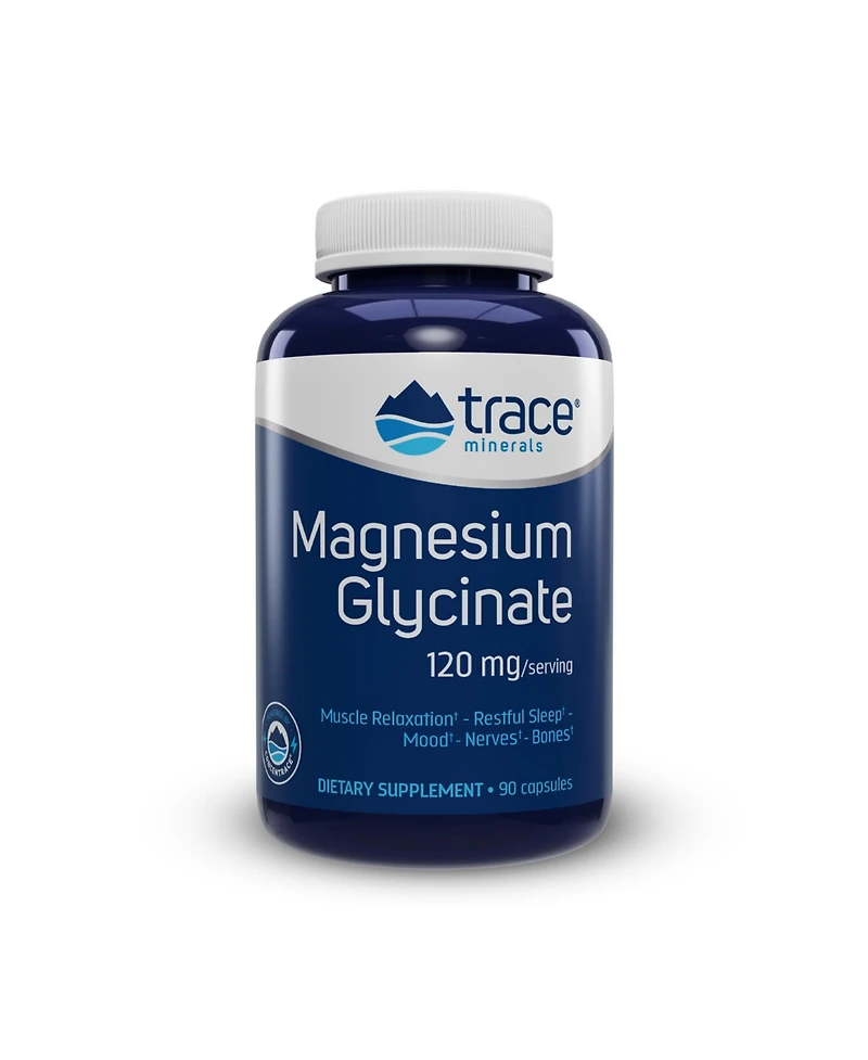 Trace Minerals Magnesium Glycinate 120mg - Bone Strength & Muscle Support - Magnesium Supplement to Aid Healthy Sleep Patterns & Relaxation