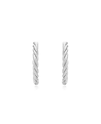 Ettika Silver Plated Spun Strands Hoop Earrings