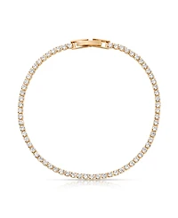 Ettika 18k Gold Plated Minimalist Crystal Tennis Bracelet