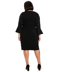 London Times Plus Bell Sleeves Sweater Dress