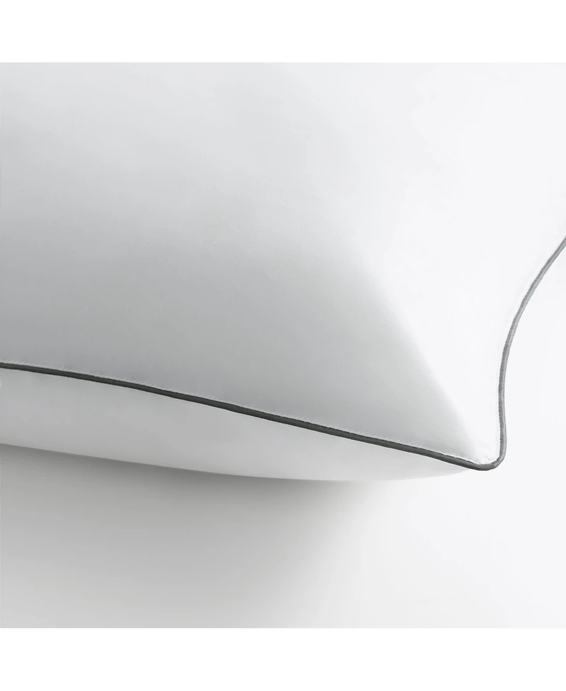 Host & Home Hypoallergenic Pillows (2 Pack) - White with Silver Piping, Cotton with Poly Fill - Queen 20x30 in.